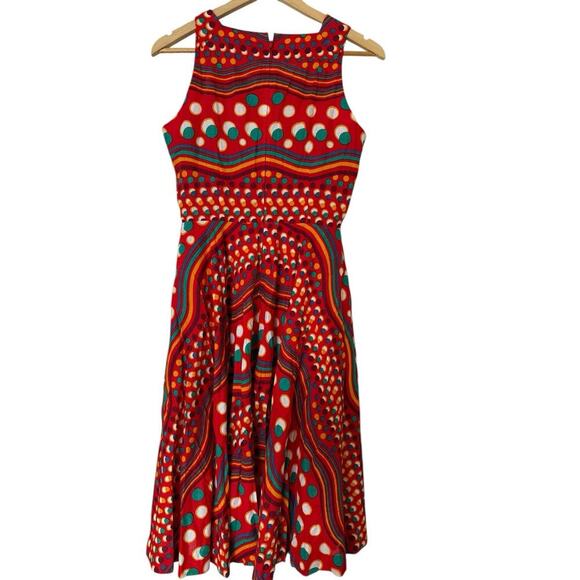 Vintage 80s Japanese Red Polka Dot Midi Dress Maximalist Yokohama Streetwear - Picture 6 of 13